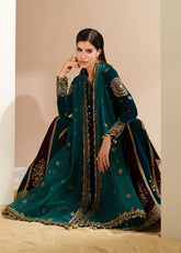 Velvet Vogue By Jazmin Luxury Formals Embroidered Velvet 3 Piece Unstitched Suit JZ25VVLF D-VVF-08